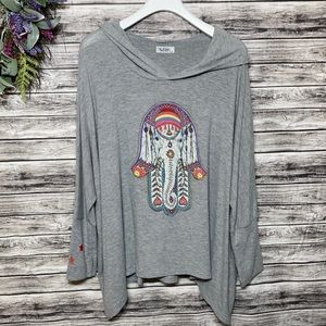 Lauren Moshi Wilma Elephant Hamsa Pullover  M/L